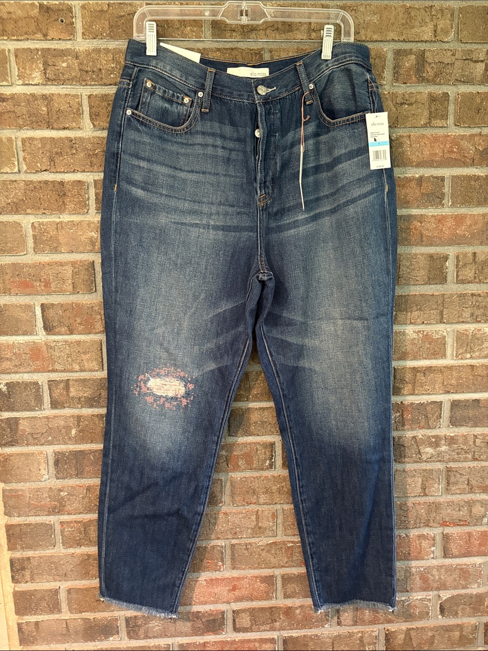 Ella Moss Women's Button Fly Vintage High Waist Blue Jeans
